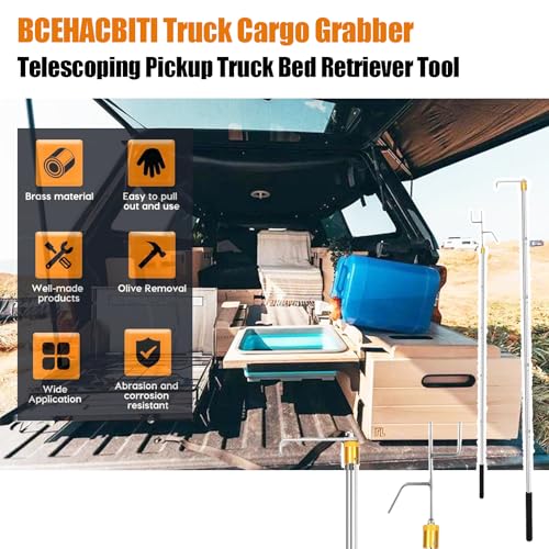 Image of Truck Cargo Grabber - Telescoping Pickup Truck Bed Retriever Tool Cargo Retrieval Hook Truck Grabber Reach Tool Heavy Duty Truck Bed for Trucks SUV Trailers RVs 16-60 Inch