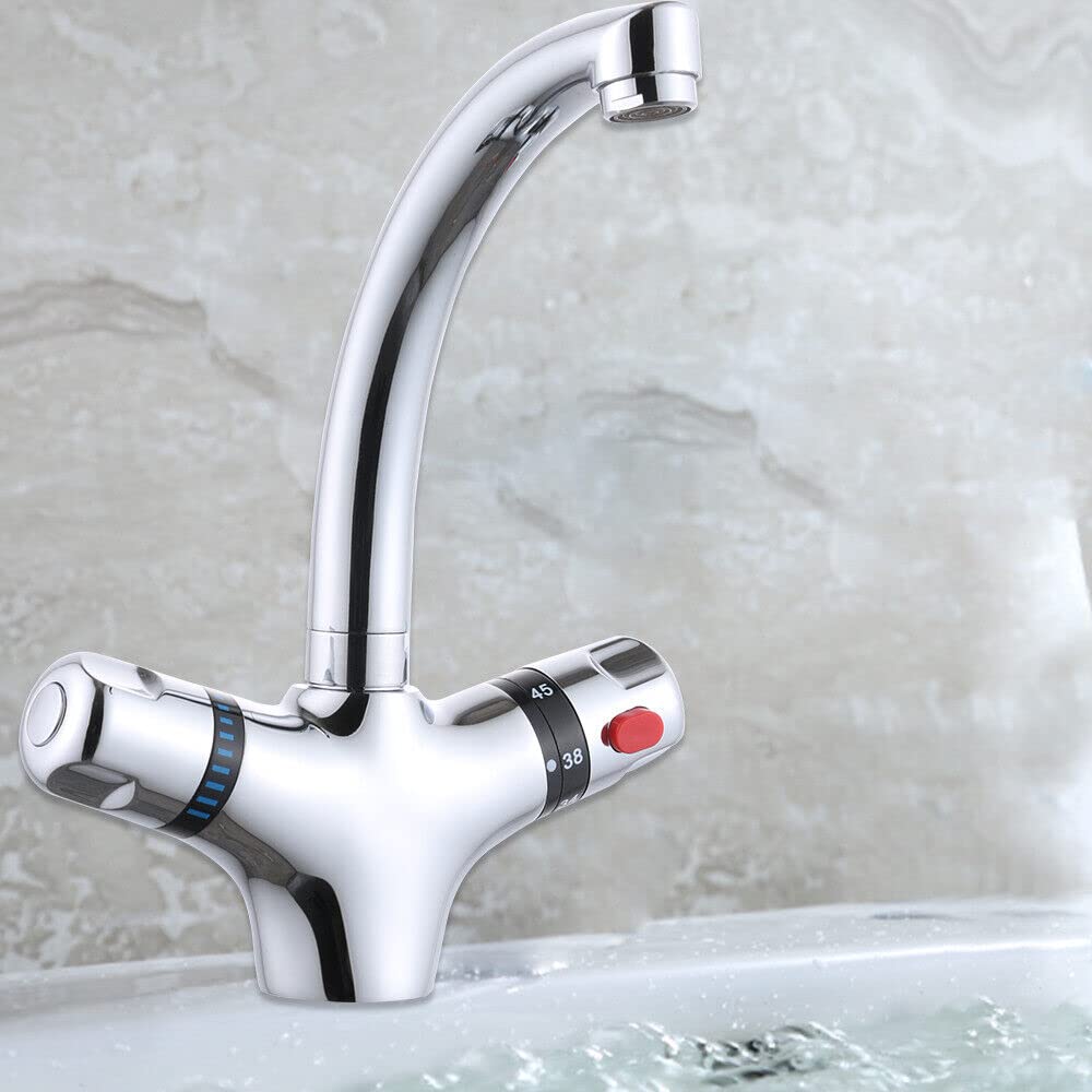 Grifo de baño termostato, grifo de latón para lavabo, grifo lavadero