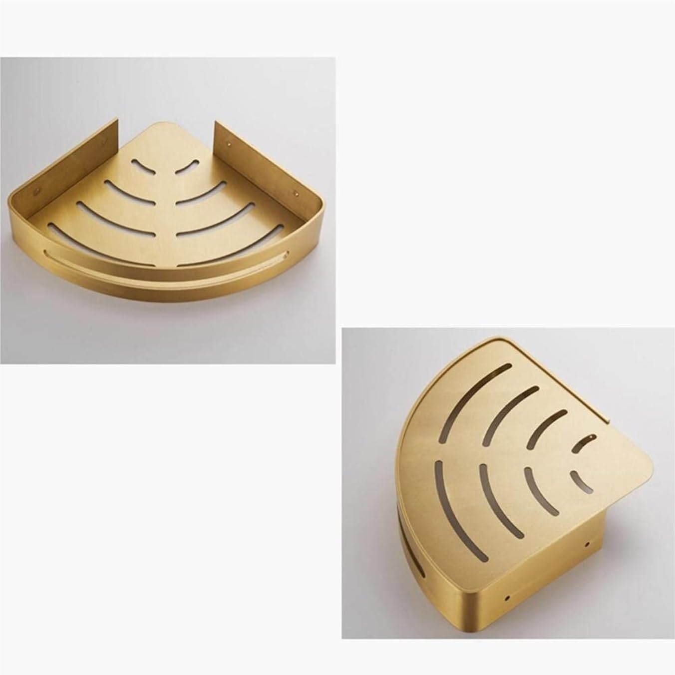 Mensola Bagno Mensole Doccia A Parete con Cestello Senza Foratura in Alluminio Scaffale Doccia(Gold1,2pcs)