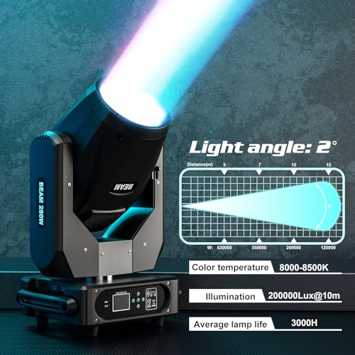 Image of 2PC Moving Head Light with Case 280W 10R LED Beam Stage DJ Lights 17 Gobos 15 Colors DMX512 Prism Rainbow Effect High Brightness Spotlights Sound Activtaed for Bar Disco Wedding Concert Lighting