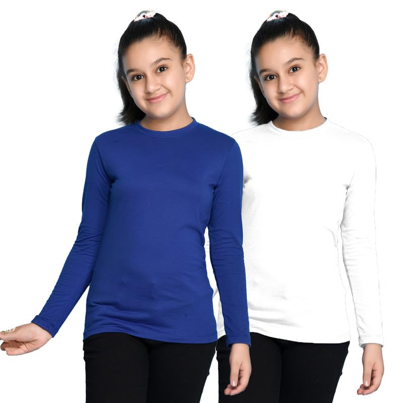 Image of Nusyl Girls Full Sleeves T-Shirt for Kids | Cute Printed Casual Wear | Soft Cotton Blend | Comfortable Regular Fit | 2-16 Years | Multiple Colors