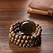 Imagen de JewelryWe Reloj de Madera para Mujer: Hecho a Mano Tonneau Budista con Cuentas de Madera para Mujer