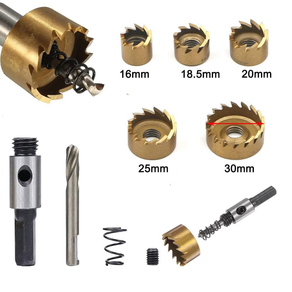 Gasea 6Pcs HSS Drill Bit Hole Saw Cutter Set Stainless High Speed Steel Metal Alloy Hole Cutter Tool 16/18.5/20/25/30/32mm - Image 4
