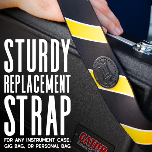 Image of Levy's Leathers 2 inch Wide Polyester Spirit Case Strap Fits Most Insturment Cases with D-Ring Clips; Blue, Grey (MCS-007)