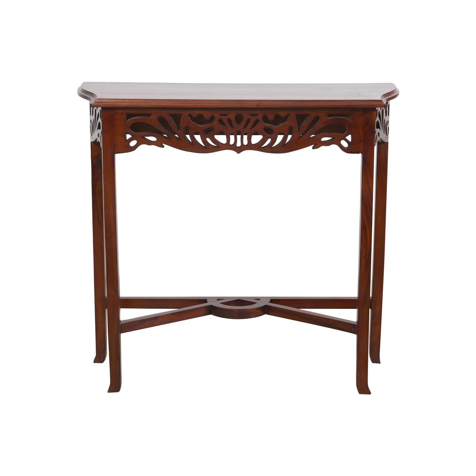 Biscottini Consolle Ingresso Legno 82x25x75 cm Made in Italy | Mobile Ingresso corridoio | Consolle Legno di Mogano | Consolle Ingresso Shabby Chic