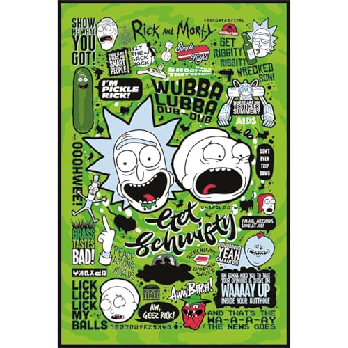 Pyramid International Rick and Morty - Póster de papel multicolor con citas (61 x 91,5 cm)