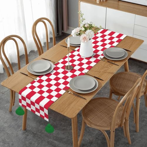 Chemin de table en lin anti-rayures pour napper une table de Noël - 2