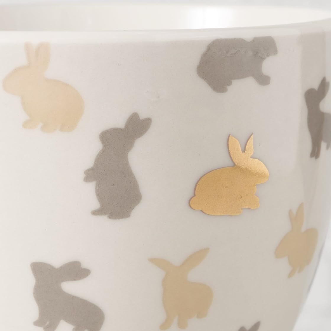 2 szt. Jumbo filiżanki do kawy 480 ml filiżanki zajączek Knuffi n331 Wielkanoc porcelana zająca mama zajączek Wielkanoc Filiżanki Kubek Pott Filiżanka do herbaty Zestaw upominkowy Rodzina Króliczków Kremowy Biały