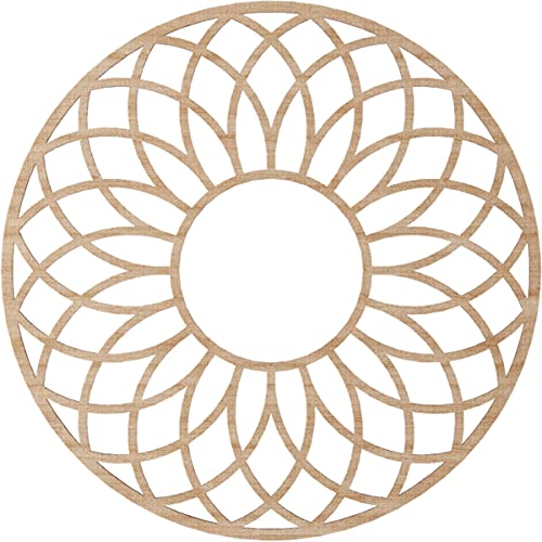 Image of Ekena Millwork 28 inchOD x 9 5 /8 inchID x 1 /4 inchT Cannes Wood Fretwork Pierced Ceiling Medallion, Alder