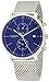 Akribos XXIV Men's AK685SSBU Swiss Quartz Movement Watch with Blue Matte Dial and Stainless Steel Mesh Bracelet