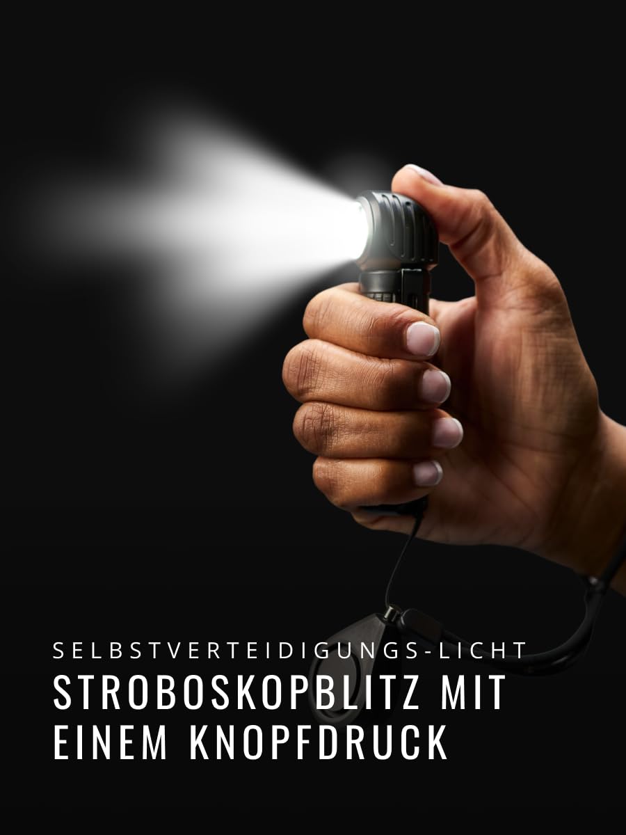Suprabeam M6xr BodyGuard - Linterna de seguridad con luz estroboscópica y alarma de 120 dB, 2000 lúmenes, luz LED para protección y seguridad, recargable, incluye caja de regalo