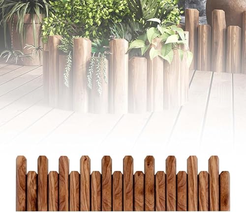花壇 ガーデニング 柵 エッジ 簡単な設置 土留め 根止め 防腐木製 花壇 仕切り 幅120cm 高さ20/25/30cm 園芸仕切り 小さな柵 連結可能 頑丈で耐久性があります 中庭、バルコニー、庭園に最適です 防腐木製 エッジ 高温炭化処理 (20x1