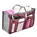Multi-function Women Handbag Organizer Wine Red Multi-Pocket Travel Cosmetic Insert Organizer Purse Large Liner Tidy Bag by SamGreatWorld