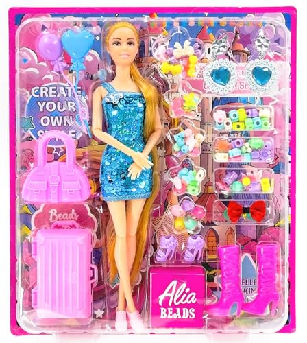 Image of Lyla Alia Beads Doll - 33 cm Fashion Doll with DIY Jewelry Accessories | Bead Storage Set for Girls | Create Your Own Style
