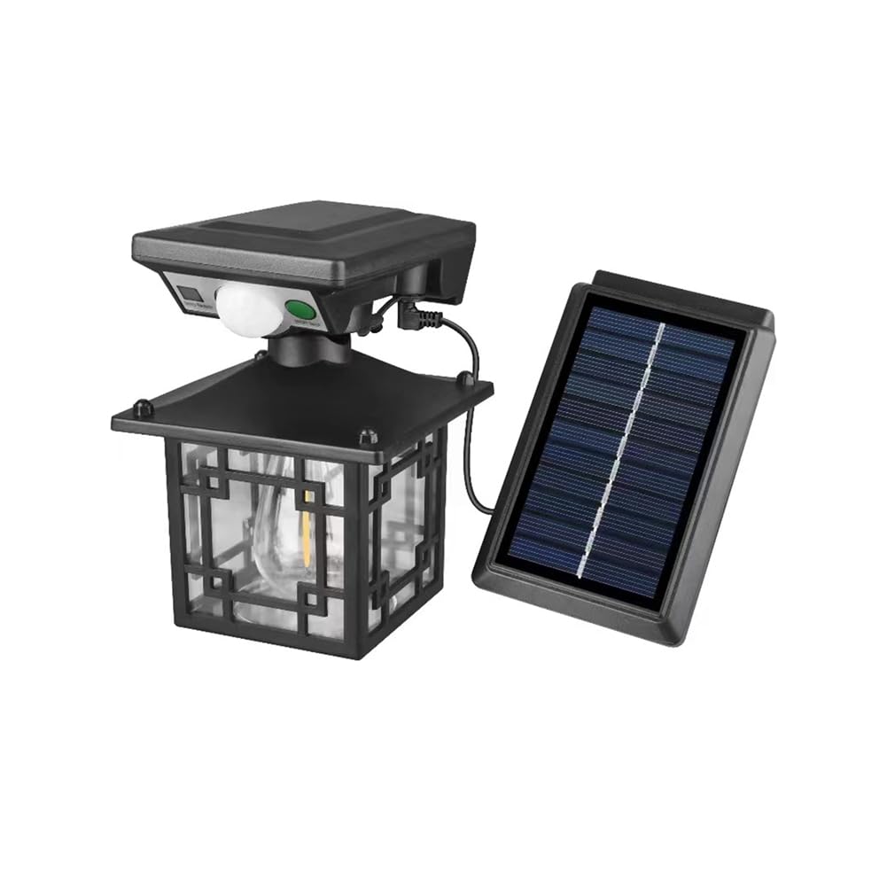 Vjsujehgy Exterior Wall Light Solar Wall Lanterns Outdoor Waterproof Motion Sensor Fence Light with 3 Modes JD-1579A