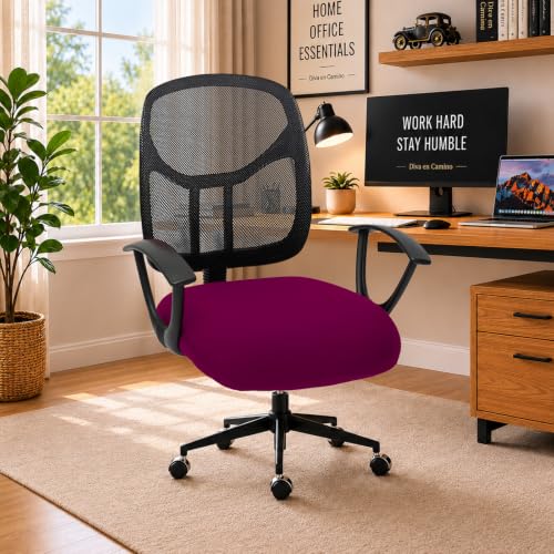 Image of DIVA EN CAMINO DEC Stretchable Desk Office Chair Seat Cushion Covers - Universal Spandex Computer Chair Slipcover - Removable Washable Cushion Protectors for Dogs, Cats, Pets