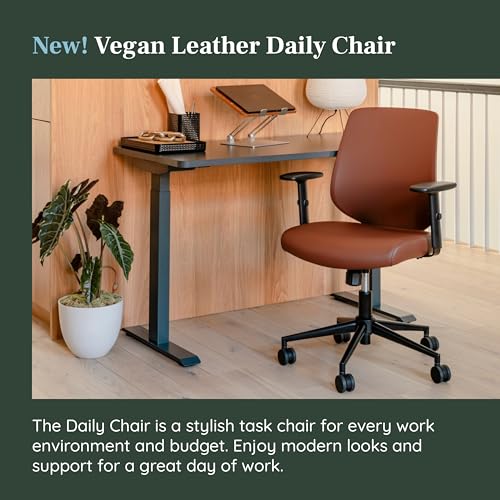 Image of Branch Daily Chair - Vegan Leather Office Chair with Swivel, Lumbar Rest, and Adjustable Armrests - Comfortable Seating for Improved Posture and Productivity - Mahogany | Lumbar Rest and Adjustable Armrests, Comfortable Seating for Improved Posture and Productivity, Mahogany