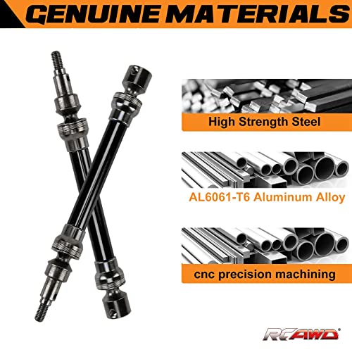 RCAWD Drive Shaft for ARRMA 1/10 New Big Rock (NOT for Old Big Rock) Crew CAB 4x4 V3 3s BLX Brushless Monster Truck RTR Upgrades, Driveshaft Front Rear for #ARA4312V3 Black - Thumbnail 4