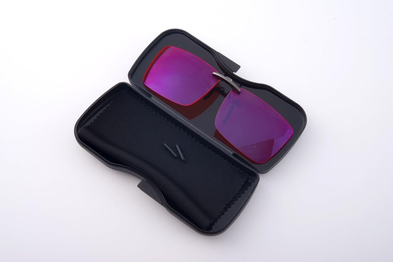 Vyzia Clip-On Blue Light Blocking Glasses For Sleep – Red Lenses Block Blue & Green Light – Melatonin Friendly Night Red Light Glasses - Relieve Light Sensitivity – Fits Over Prescription Eyeglasses