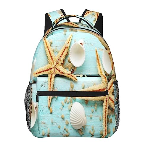 Sac à dos I Love French Bulldog pc portable pour randonnée et camping à motif coquillage étoile