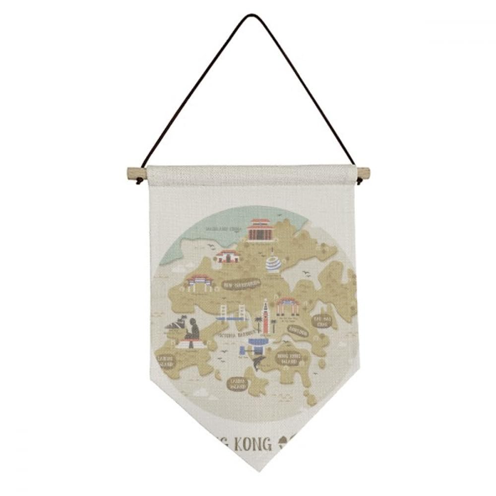Drapeau de la Chine à Hong Kong en toile premium suspension murale déco