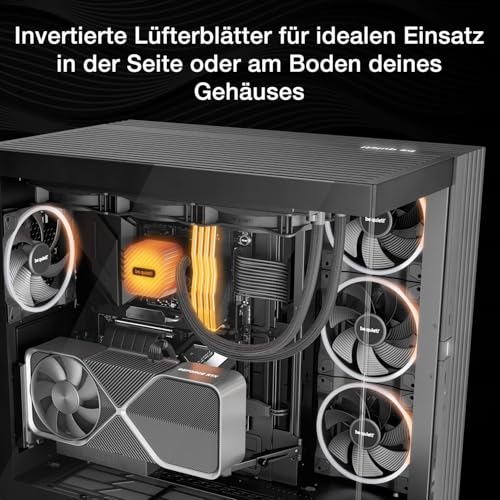 be quiet! Light Wings 140mm ARGB PWM Reverse Black Gaming PC Gehäuse Lüfter – Ansicht 3