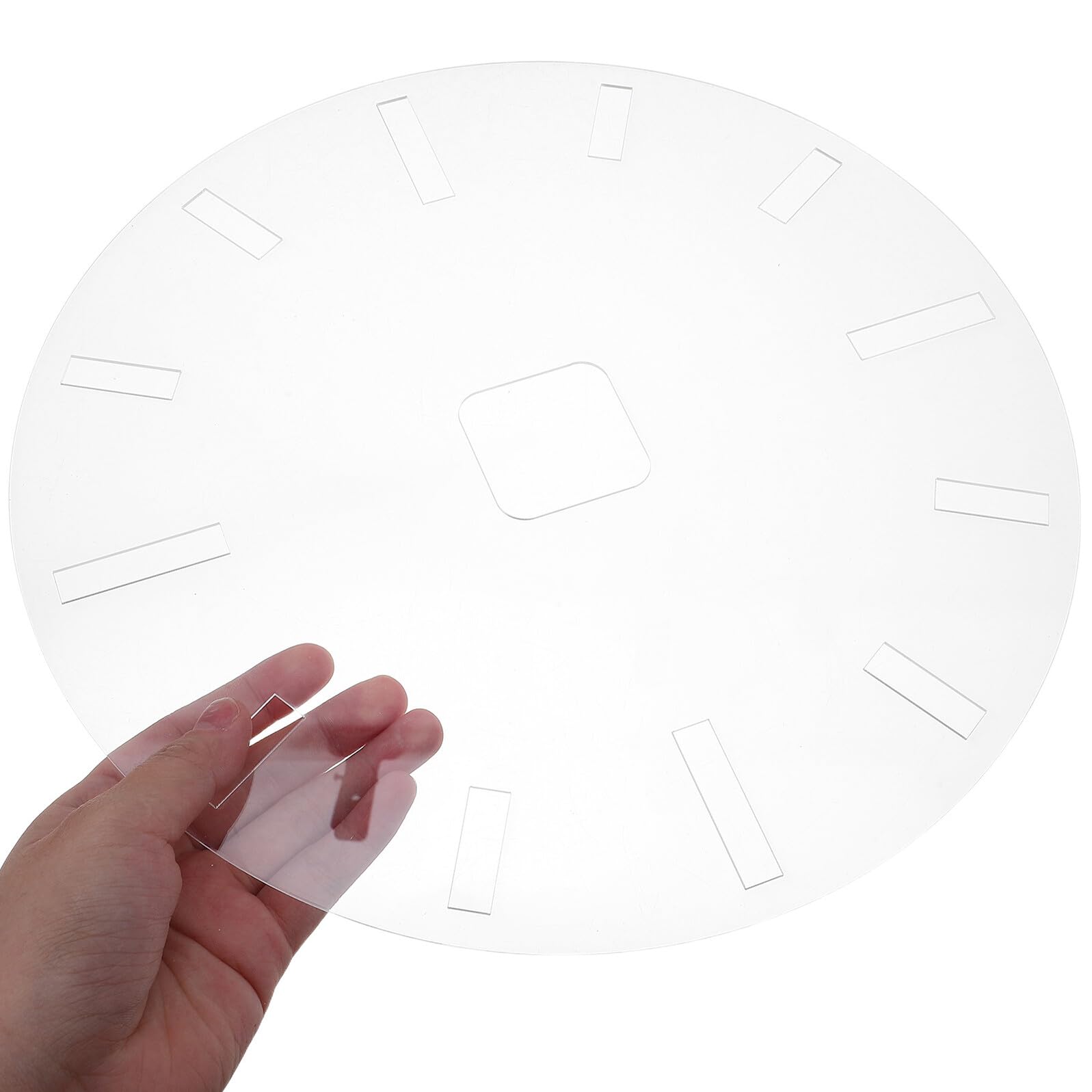 Plantillas de Reloj Acrílicas 2 Piezas para Fresadora Plantilla de Incrustación Circular para Carpintería DIY de Números para Tablero de Reloj Herramienta de Dibujo y Decoración