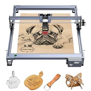 Creality Falcon 5 W lasergraveermachine, zeer nauwkeurig, 10.000 mm/min, lasergraveermachine voor hout, metaal, glas, leer, doe-het-zelf lasergraveermachine voor beginners