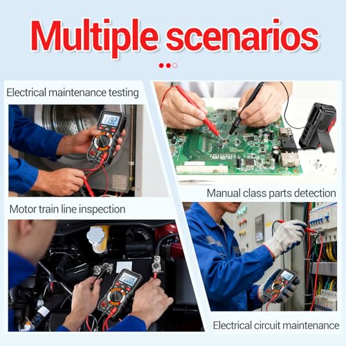 Image of ANENG Multimeter with Backlit LCD,Ohm Volt Amp Meter,Non Contact Voltage Tester Measures DC AC Voltage,Current,NCV,Resistance,Capacitance,Diodes,Flashlight Electric Tools for Automotive Battery Test