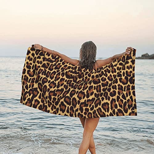 Beach Towel Cheetah Print Leopard, Oversized Quick Dry Bath Towel, Aldult Thin Lightweight Microfiber Towel Blanket, Multipurpose Women Pool Bath Towel For Yoga Swim Spa - 63 X 31.5 Inch #TOP7