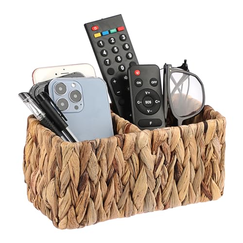 BTSKY-Handwoven-Remote-Control-Holder-for-Table-Natural-Water-Hyacinth BTSKY Handwoven Remote Control Holder for Table, Natural Water Hyacinth - Image 1