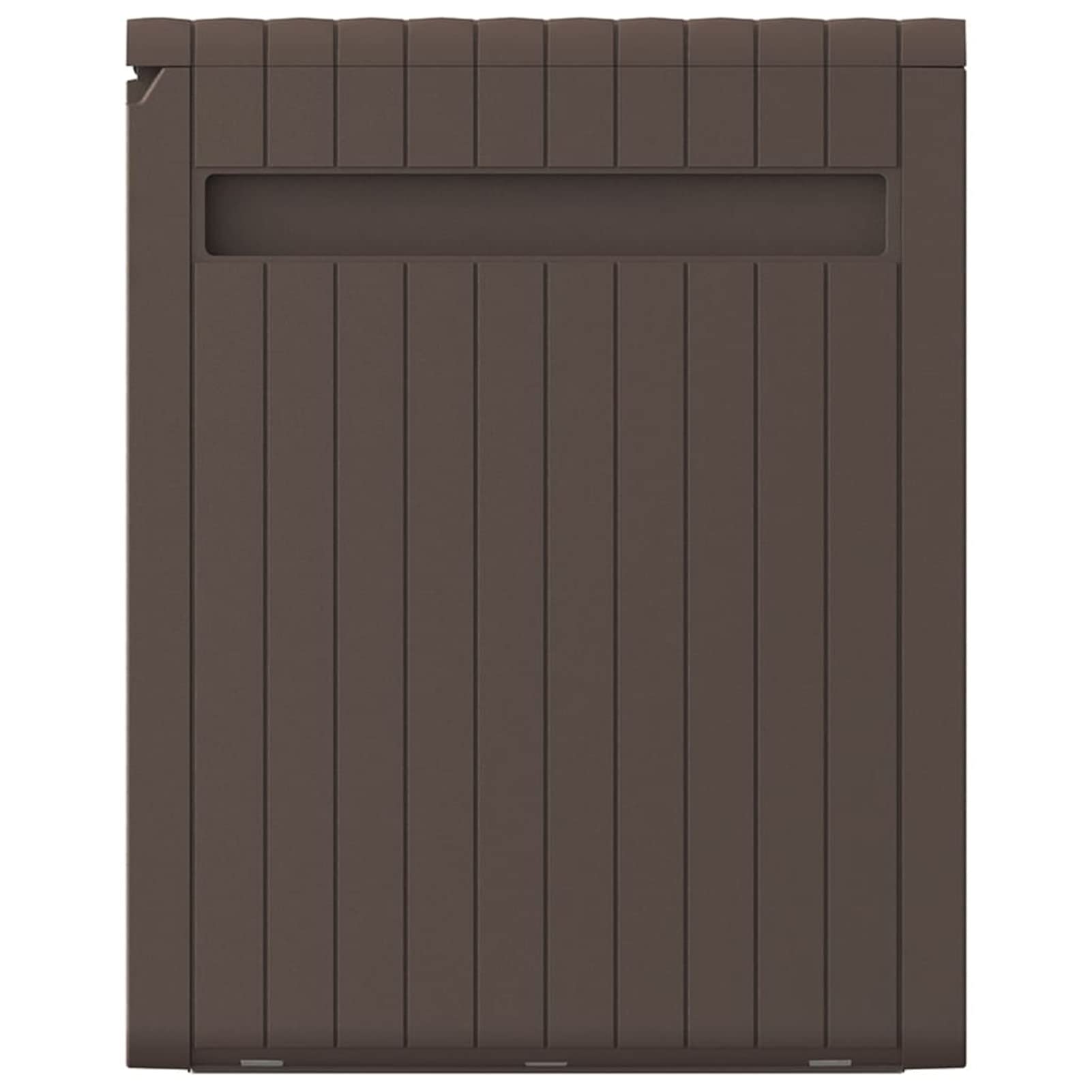 Homgoday Baúl mueble contenedor cojines marrón 117 x 45,5 x 57,5 cm 270 L, muebles baúles y baúles, contenedor de jardín, porta herramientas de jardín, puf de exterior, baúl de exterior