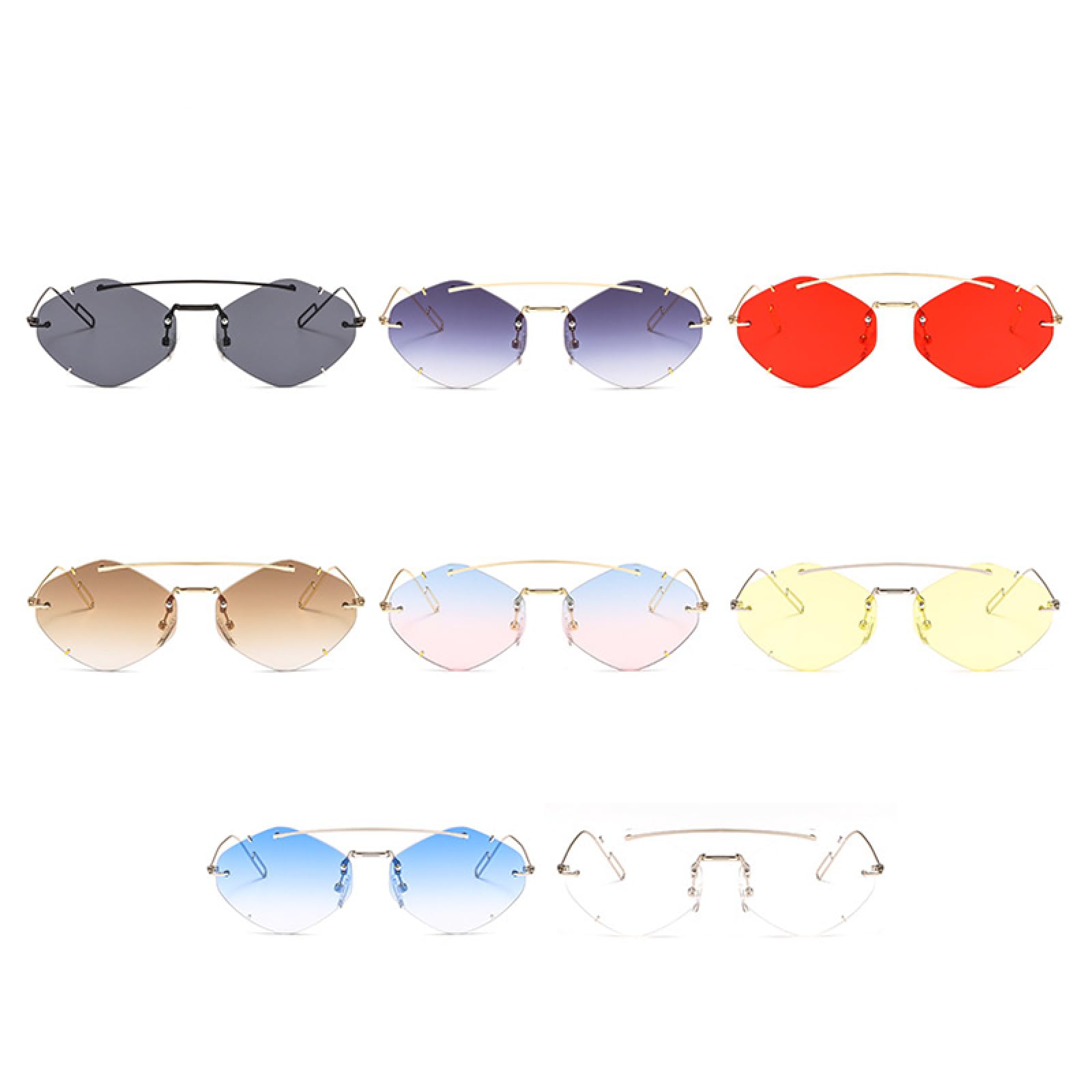 Gafas de sol ovaladas de metal para hombre y mujer, estilo steampunk, sin montura UV400