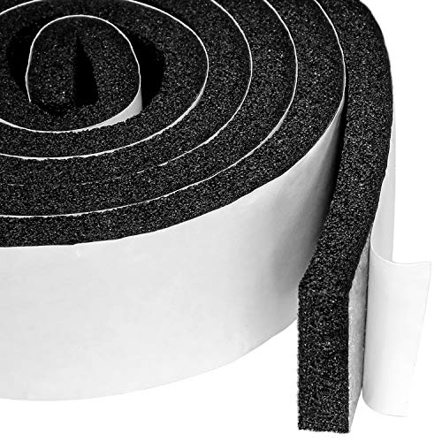 Open Cell Air Conditioning Weatherstrip Insulation Foam 2 X 1/2 Inch, Self Adhesive Flame