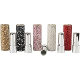 5 Pcs Empty Bling Lip Balm Container Shiny Rhinestone Lipstick Tubes for DIY Craft