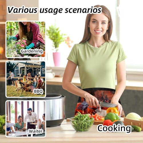 Lot de 3 demi-tabliers de cuisine courts à 3 poches pour serveur et chef cuisinier