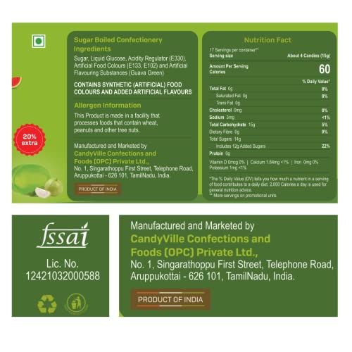 Image of CandyVille FrootFab Guava Candy Tin (680g - Pack of 2) | Refreshing Guava Flavoured | After Meal | Fruit Flavoured Candy Tin