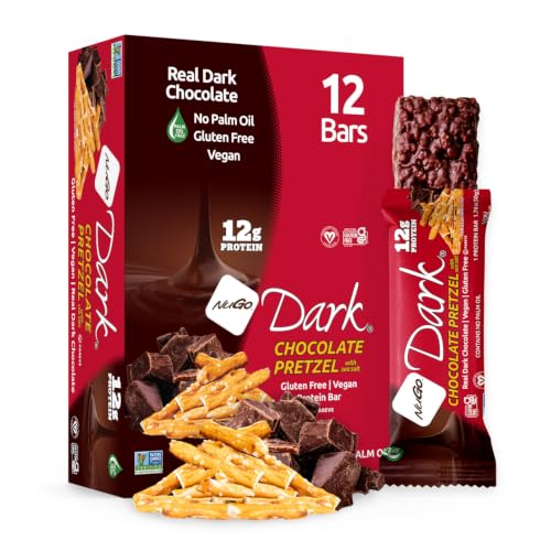 Image of Nugo Dark Chocolate Pretzel Bar with Sea Salt, 1.76 oz., 12-Count