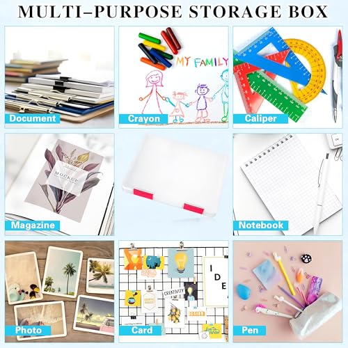 Image of Livzing Plastic Portable File Folder Case | Transparent Documents Paper Lockable Boxes for A4 Sheet, Photos, Magazines, Cards | Filing Storage organizer for Envelopes, Certificates | Office Supplies