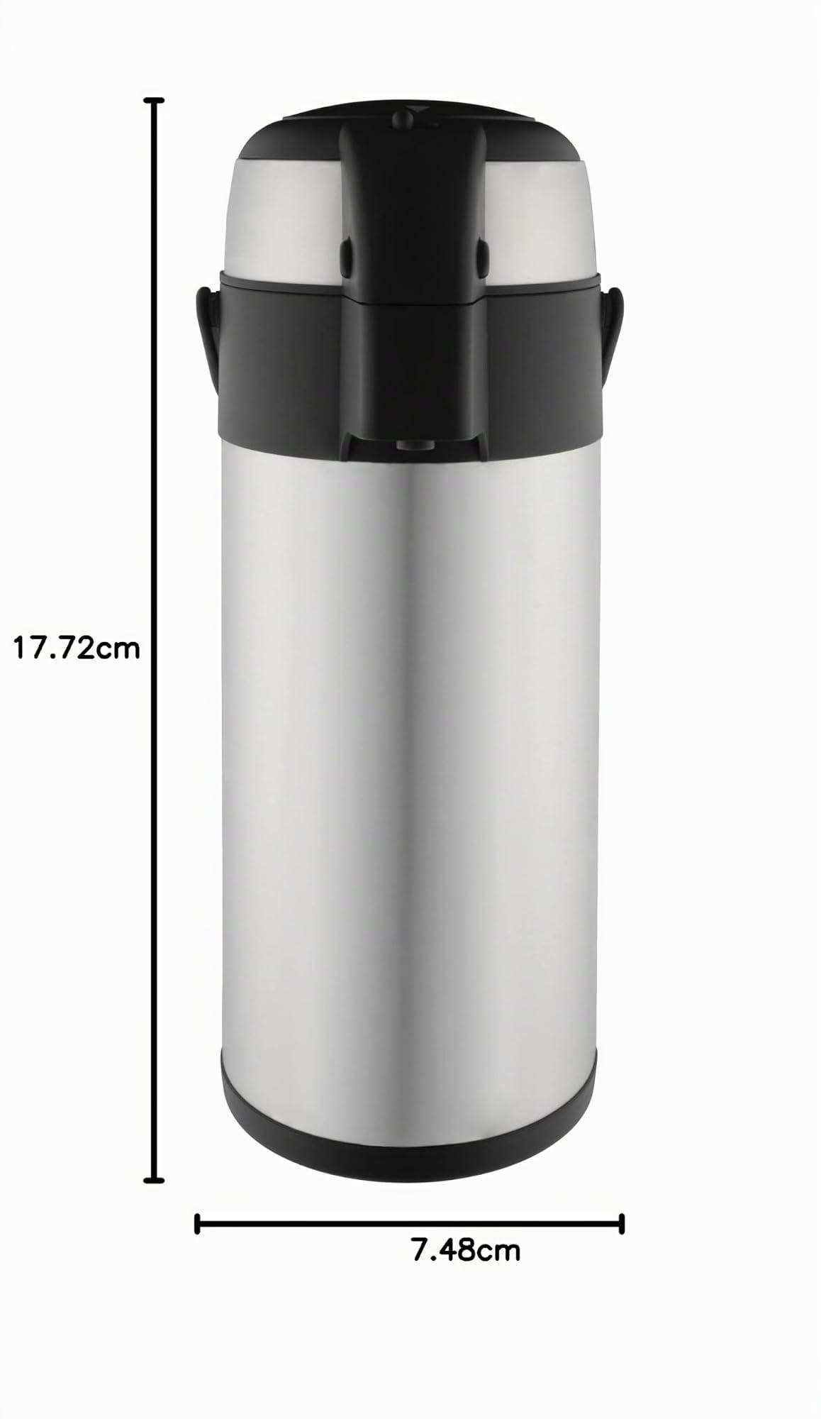 Pioneer Airpot Distributeur / Pot de l’eau chaude à double paroi en acier inoxydable avec poignée – Argent, 5.0L, 8 heures chaud