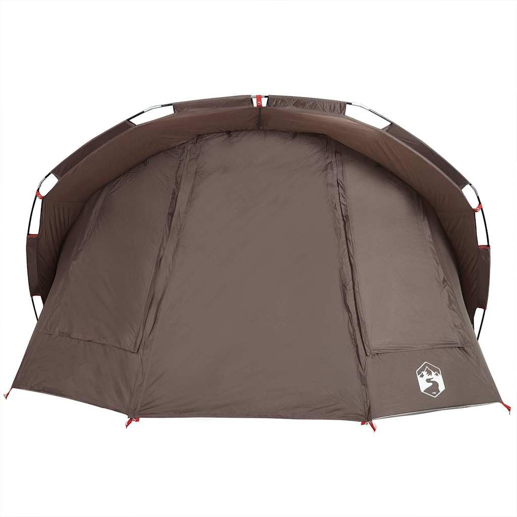 Tente De Pêche 5 Personnes – Marron Imperméable, 320x292x178 Cm, En Polyester 185T PU, Légère Et Pliable