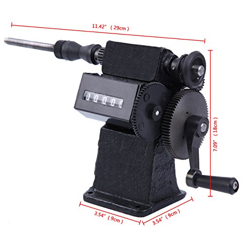 Yonntech Dual Purpose Manual Coil Winder Machine With Counter Hand Coil Winding Machine Range 0-9999 Round Black #TOP7