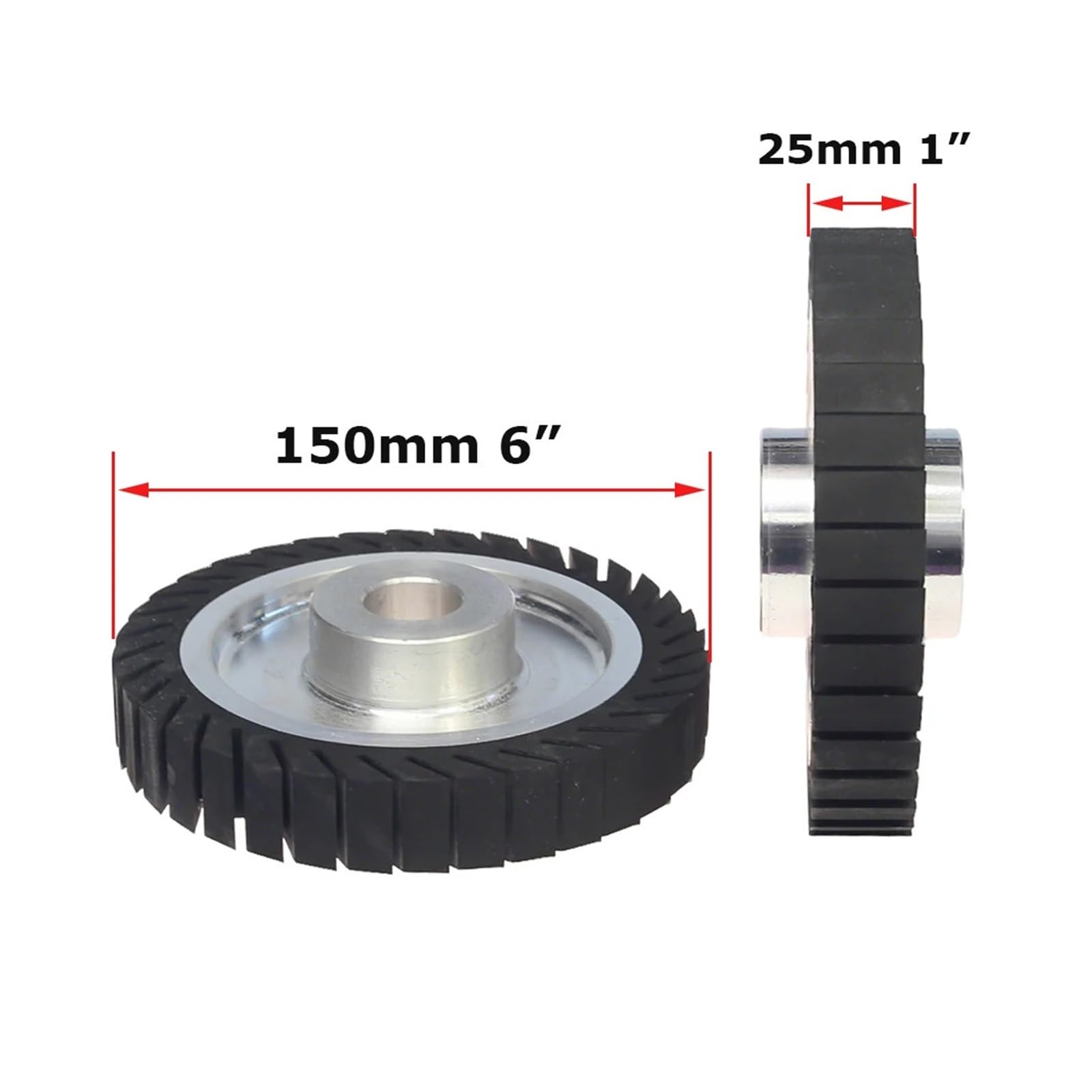Ruota di espansione in gomma con manicotti abrasivi (150 mm x 50 mm/25 mm) | 150x50x25mm