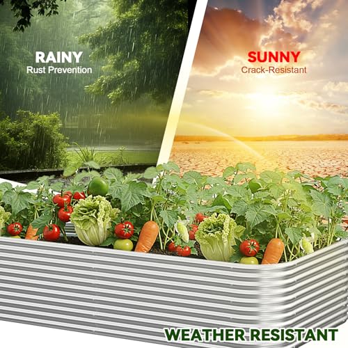 OZMSHF 2 Pack Tall 8x4FT Raised Beds for Gardening, Corrugated Galvanized Steel Raised Garden Bed, Outdoor Metal Above Ground Garden Bed for Vegetables and Flowers by OZMSHF - Image 4