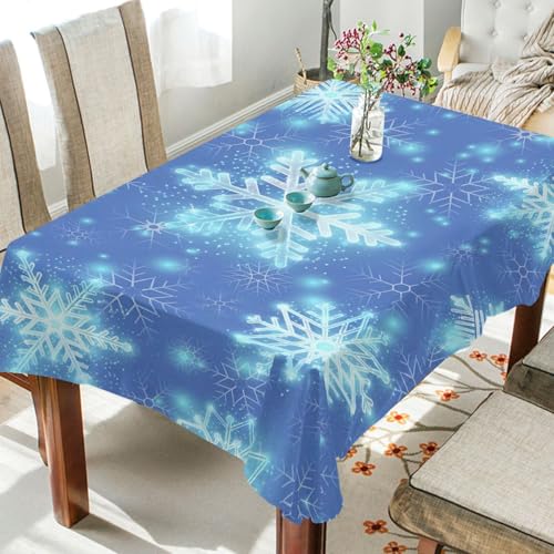 Nappe de Noël rectangulaire flocon de neige de 1,8m à 2,4m pour table de cuisine - 5