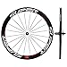 Superteam 50mm Clincher Wheelset 700c 23mm Width Cycling Racing Road Carbon Wheel Decal (White and Red Decal)