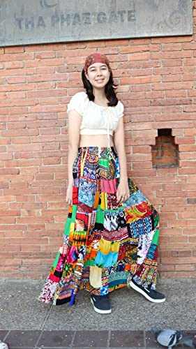 Full Funk Flowing Maxi Skirt Made of Patchwork Mixed Viscose Rayon Artworks2