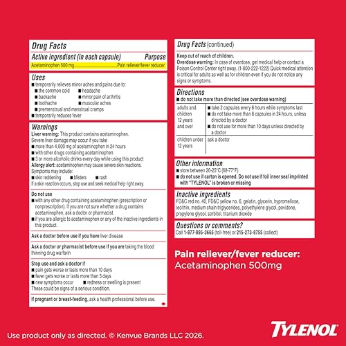 Tylenol Extra Strength Liquid Gels, 500mg Acetaminophen, 75 Ct - image 8