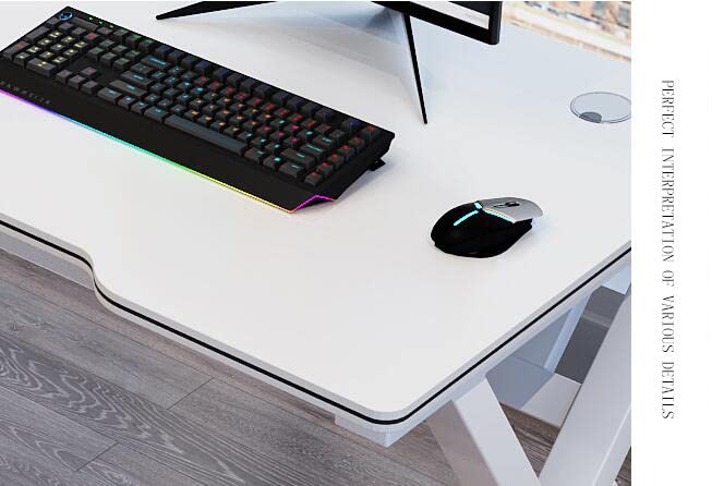 JLLIOLKY Spieltisch und Computertisch, geeignet für PC-Laptops in großen Räumen, Oberfläche aus Kohlefaser, Spieltisch mit Haken – Bild 8