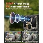 KJK-Trail-Camera-WiFi-8K-84MP-with-64GB-Memory-Card-Game-Camera-with-Night-Vision-005s-Trigger-Motion-Activated-IP67-Waterproof-130Wide-Angle-42pcs-No-Glow-Infrared-LEDs-for-Wildlife-Monitoring